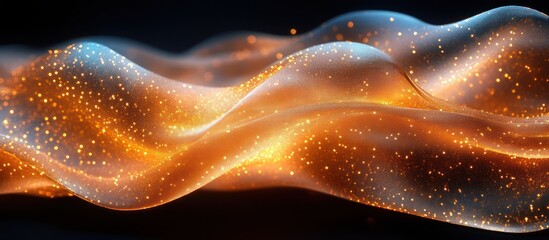 Obraz premium Abstract glowing waves with sparkle and shine.