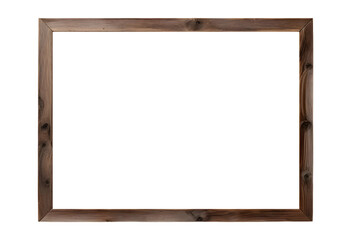 Wooden frame isolated on transparent background