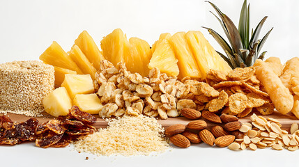 A Lavish Culinary Showcase of Gourmet Snacks Artfully Arranged on an Exquisite Wooden Board