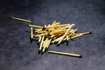 Matches on blue background