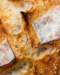 crunchy sourdough bread closeup
