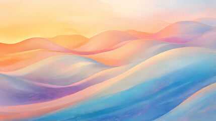 Pastel abstract illustration of waves and dunes for background and liminal space. Liminal. Illustration
