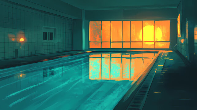Pool backrooms liminal spaces. Liminal. Illustration