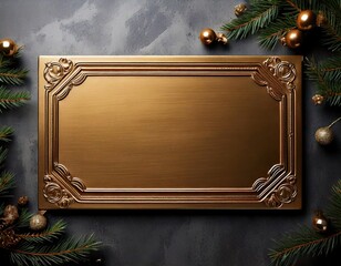 blank bronze copper plaque award medal frame design asset with room for copy or text