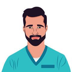 a drawing of a male doctor surgeon vector illustration with white background