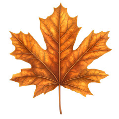 Fototapeta premium Bright orange autumn leaf resting on a white surface, showcasing detailed texture and vibrant seasonal colors