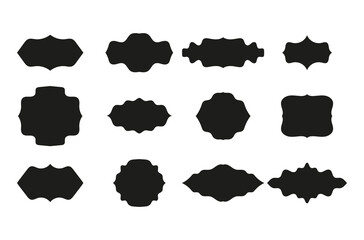 Set of vintage frames, collection of retro labels, badges and banners vector decorative elements