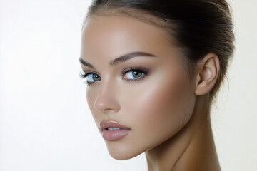 Naklejka premium A woman beauty portrait showing perfect skin