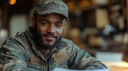 Veteran signing housing documents in a supportive environment, marking a new beginning