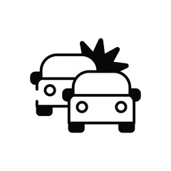 Wrecked Car vector icon