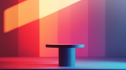 Geometric simple themed empty table background,, created with ai generative technology. Liminal. Illustration