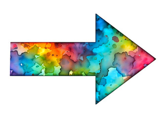 A gradient arrow isolated on a white background, featuring a smooth color transition, sharp edges, and a sleek, modern design