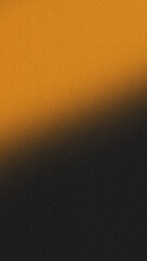 Golden illuminated spots on black, grainy color gradient background, noise texture effect, copy space