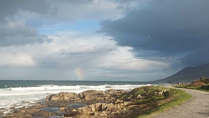 Marejada sobre los acantilados de A Guarda, Galicia