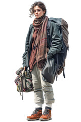 Fototapeta premium Stylish and Comfortable Travel Outfit for the Modern Explorer