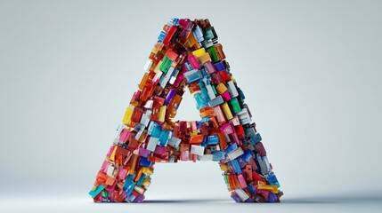 Letter "A" creatively made from colored SIM cards 