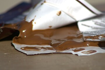 melted chocolate bar in wrapping