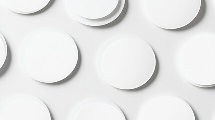 Realistic white round stickers with curved corners, ideal for mockups