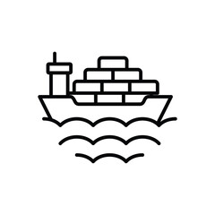 Cargo Ship vector icon