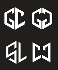 Mega collection letters logo design. abstract letter logos with black color, abstract logo set