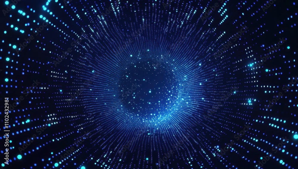 Poster abstract background with blue binary code on a dark background, illustration digital data flow and c