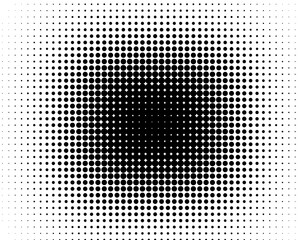 A view of a circle shape featuring a halftone effect.