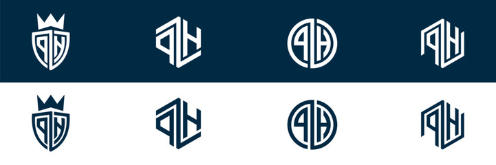 PH HP letter logo design set