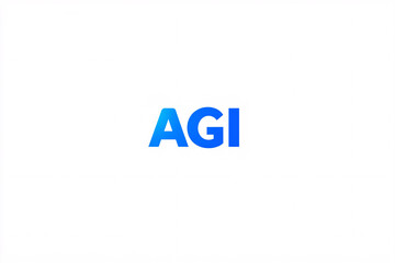 a simple modern design featuring the acronym agi in bold blue font centered on a clean white background minimalistic and professional
