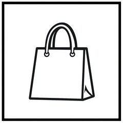Outlined shopping bag icon on a clean white background