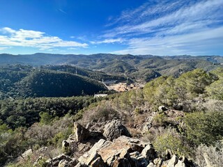 view of the hilly landscape near Barcelona