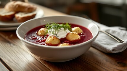 barszcz, uszka, kuchnia polska, zupa, tradycja, święta, buraki, jedzenie, fotografia kulinarna, canon eos 5d mark iv, widok pod kątem 45°, naturalne światło, elegancja, świąteczne danie, klasyka, pols