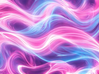Obraz premium Abstract distorted wave patterns in pink-blue neon color