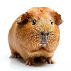 Fototapeta premium guinea pig Brown guinea pig isolated on white guinea pig