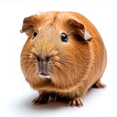 Fototapeta premium Brown guinea pig on white background.
