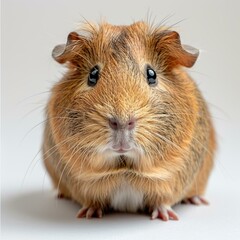 Fototapeta premium Close up of Guinea pig on white background.