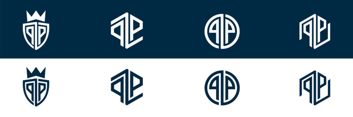 PQ QP Trendy letter logo design