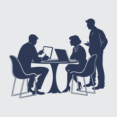 Business meeting silhouette vector  art and illustration