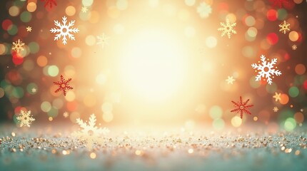 Christmas lights with golden sparkles