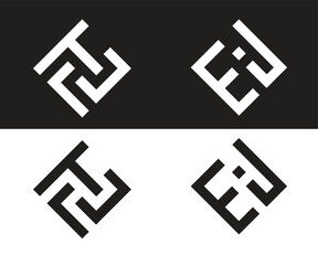 Mega collection letters logo design. abstract letter logos with black color, abstract logo set