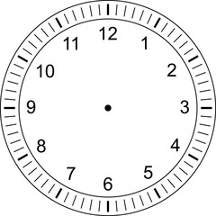 Mechanical clock faces with arabic numerals, bezel. Timer or stopwatch element. Mechanical clock face dials template set. Classic clocks and watches with arabic and roman numerals for your own design 