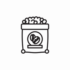 coffee beans bag icon sign vector