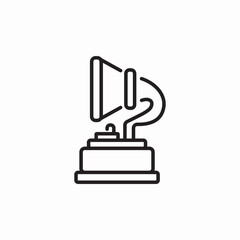 gramophone music icon sign vector