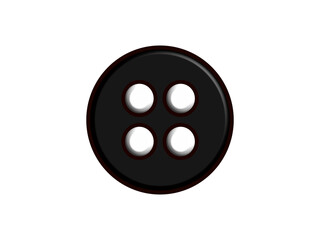 Obraz premium Black button isolated on white.