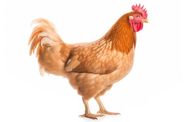 Fototapeta premium Chicken isolated on white close to the ground