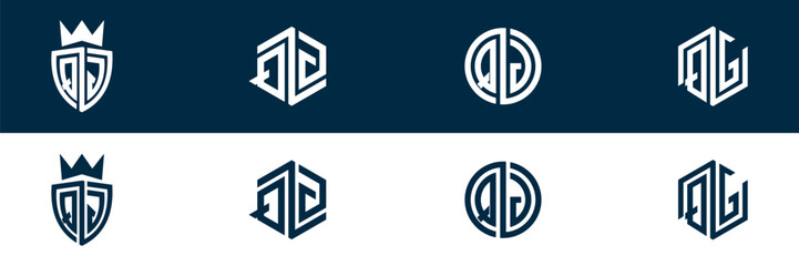 QG GQ letter logo design set