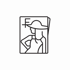 fashion magazine icon sign vector