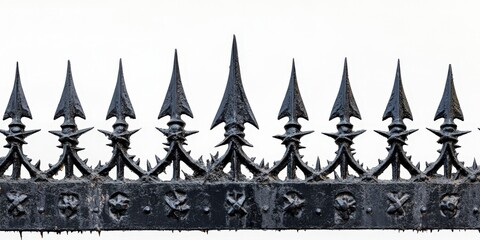 Black Iron Spiked Fence Detail