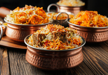 indian chicken biryani, Spicy chicken biryani food photography