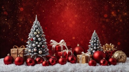 red background christmas