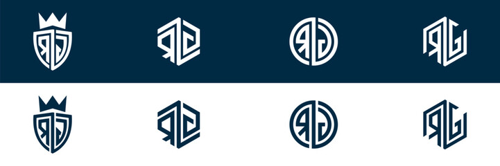 RG GR letter logo set design